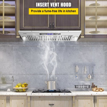 Insert Range Hood, 900CFM 4-Speed, 36 Inch Stainless Steel Built-in Kitchen Vent with Touch & Remote Control LED Lights Baffle Filters, Ducted/Ductless Convertible, ETL Listed
