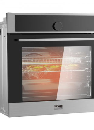 Single Wall Oven, 24" Electric Built-in Wall Oven with 16 Cooking Functions, 2.68 Cu.Ft Electric Wall Ovens with Timer, 3150W Electric Oven with Baking Rack and Tray, for Kitchen