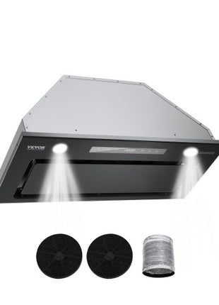 Range Hood Insert, 30 Inch Built-in Kitchen Vent Hood, 800CFM Stainless Steel Stove Hood, with Gesture & Touch Control, LED Light, Baffle Filters, 4-Speed Exhaust Fan, Ducted/Ductless Convertible