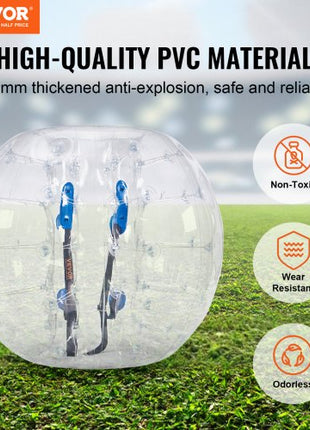 Inflatable Bumper Ball 1-Pack, 4FT/1.2M Body Sumo Zorb Balls for Teen & Adult, 0.8mm Thick PVC Human Hamster Bubble Balls for Outdoor Team Gaming Play, Bumper Bopper Toys for Garden, Yard, Park