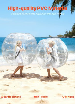 Inflatable Bumper Balls 2-Pack, 4FT/1.2M Body Sumo Zorb Balls for Teen & Adult, 0.8mm Thick PVC Human Hamster Bubble Balls for Outdoor Team Gaming Play, Bumper Bopper Toys for Garden, Yard, Park