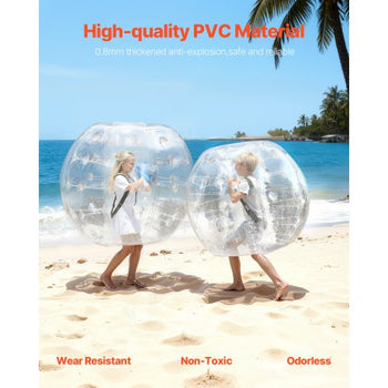Inflatable Bumper Balls 2-Pack, 4FT/1.2M Body Sumo Zorb Balls for Teen & Adult, 0.8mm Thick PVC Human Hamster Bubble Balls for Outdoor Team Gaming Play, Bumper Bopper Toys for Garden, Yard, Park