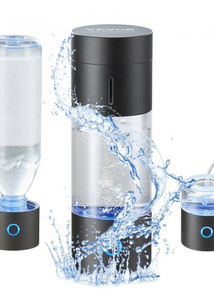 Hydrogen Water Bottle Generator, 230 ml / 8.1 oz Capacity Portable Hydrogen Water Maker, SPE Technology Hydrogen Rich Water Ionizer Machine with Nasal Inhalation Tube and Self-Cleaning