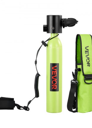 Mini Scuba Tank, 0.5L Portable Diving Tank for Underwater Breathing, Reusable Lung Diving Cylinder up to 10 Minutes Dive Time, Emergency Rescue Pony Bottle with Bag and Lanyard for Snorkeling