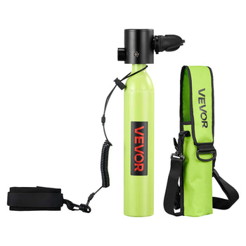 Mini Scuba Tank, 0.5L Portable Diving Tank for Underwater Breathing, Reusable Lung Diving Cylinder up to 10 Minutes Dive Time, Emergency Rescue Pony Bottle with Bag and Lanyard for Snorkeling