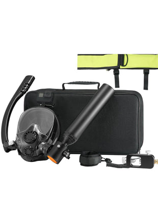 Scuba Tank, 0.5L Portable Diving Tank, Diving Oxygen Cylinder Support 5-10 Minutes Underwater Breathing, 32.81 ft Diving Depth, Refillable Snorkel Air Tank Kit for Underwater Exploration Rescue