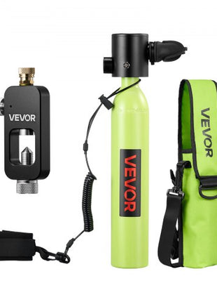 Mini Scuba Tank, 0.5L Portable Diving Tank for Underwater Breathing, Reusable Lung Diving Cylinder up to 10 Minutes Dive Time, Emergency Rescue Pony Bottle with Refill Adapter for Snorkeling