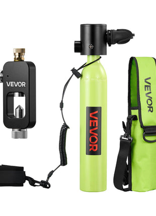 Mini Scuba Tank, 0.5L Portable Diving Tank for Underwater Breathing, Reusable Lung Diving Cylinder up to 10 Minutes Dive Time, Emergency Rescue Pony Bottle with Refill Adapter for Snorkeling