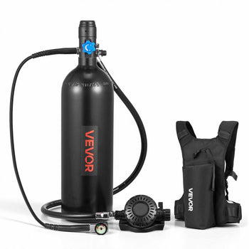 Mini Scuba Tank, 1.9L Portable Small Diving Tank for Underwater Breathing, Reusable Lung Diving Cylinder up to 35 Minutes Dive Time, Emergency Rescue Pony Bottle with Backpack for Snorkeling