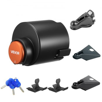 Trailer Lock, Fits 2 & 2-5/16-Inch Straight Tongue Ball Couplers, Heavy Duty Hitch Lock with 3 Keys Secures Security Chains, Anti-Theft RV Trailer Tongue Locks for RV, Trailer, Boat