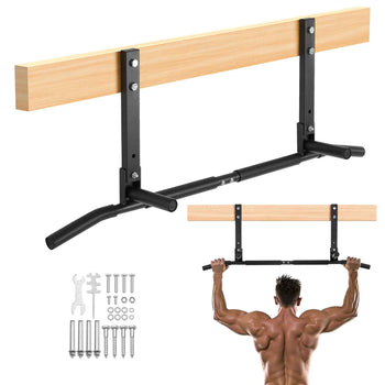 Joist Mount Pull Up Bar, Ceiling Mounted Chin Up Bar for Home Gym, Multi-Grip Pull Ups, 42 in Width Multifunctional Training Station, Heavy Duty Steel Upper Body Workout Bars, 440 lbs Capacity