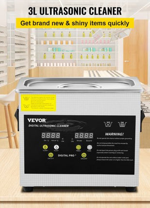 3L Upgraded Ultrasonic Cleaner (200W Heater,120W Ultrasonic) Professional Digital Lab Ultrasonic Parts Cleaner with Heater Timer for Jewelry Glasses Parts Cleaning