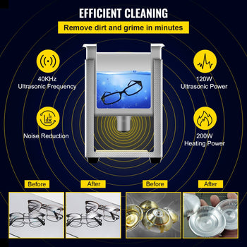 3L Upgraded Ultrasonic Cleaner (200W Heater,120W Ultrasonic) Professional Digital Lab Ultrasonic Parts Cleaner with Heater Timer for Jewelry Glasses Parts Cleaning