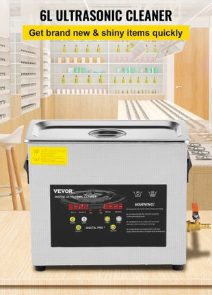 6L Upgraded Ultrasonic Cleaner (400W Heater,180W Ultrasonic) Professional Digital Lab Ultrasonic Parts Cleaner with Heater Timer for Jewelry Glasses Instruments Cleaning