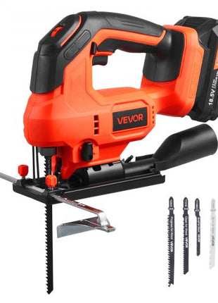 Cordless Jig Saw, 20 V Brushless Motor, 3500 SPM Blade Speed, Cordless Jigsaw with 6 pcs Blades, LED Light, 6 Variable Speed, 0- 45° Bevel Cuts, 4 Orbital Settings, for Wood and Metal Cutting