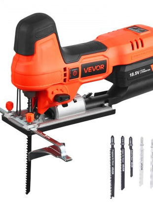 Cordless Jig Saw, 20 V Brushless Motor, 3500 SPM Blade Speed, Cordless Jigsaw with 6 pcs Blades, LED Light, 6 Variable Speed, 0- 45° Bevel Cuts, 4 Orbital Settings for Straight/Circle Cutting