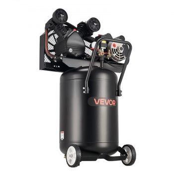 20-Gallon Air Compressor, 2HP 6.5SCFM at 90PSI, Max 135PSI Pressure Oil-Lubricated Air Compressor Tank, Portable on Wheels for Auto Repair, Tire Inflation, Spray Painting, Woodwork Nailing, 120V