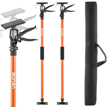 Cabinet Jack Support Pole, 2-Pack, 45.7-114.2 Inch Steel Telescopic Quick Support Rod, Adjustable 3rd Hand System up to 154 lbs Capacity for Installing Cabinets, Lifting Drywall, Cargo Bars