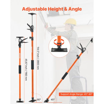 Cabinet Jack Support Pole, 4-Pack, 45.7-114.2 Inch Steel Telescopic Quick Support Rod, Adjustable 3rd Hand System up to 154 lbs Capacity for Installing Cabinets, Lifting Drywall, Cargo Bars