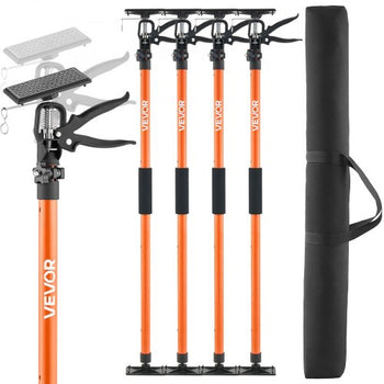 Cabinet Jack Support Pole, 4-Pack, 45.7-114.2 Inch Steel Telescopic Quick Support Rod, Adjustable 3rd Hand System up to 154 lbs Capacity for Installing Cabinets, Lifting Drywall, Cargo Bars