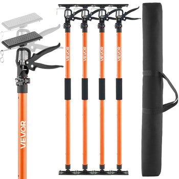Cabinet Jack Support Pole, 4-Pack, 45.7-114.2 Inch Steel Telescopic Quick Support Rod, Adjustable 3rd Hand System up to 154 lbs Capacity for Installing Cabinets, Lifting Drywall, Cargo Bars