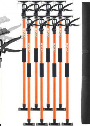 Cabinet Jack Support Pole, 8-Pack, 45.7-114.2 Inch Steel Telescopic Quick Support Rod, Adjustable 3rd Hand System up to 154 lbs Capacity for Installing Cabinets, Lifting Drywall, Cargo Bars