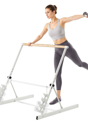 Ballet Barre, 3 ft Freestanding Portable Barre Bar, Home Fitness Exercise Equipment for Abs, Arms, Strength, and Cardio, Easy to Store Foldable Stretching Dance Bars, 4 Level Height Adjustable