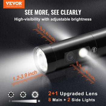 Borescope Camera, Triple Lens Endoscope Camera with Light, 4.5" Screen 1080P Inspection Camera with 10 LED Light, IP67 Waterproof Drain Snake Camera for Auto, Plumbing (16.5FT Cable, 32GB Card)