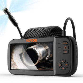 Borescope Camera, Triple Lens Endoscope Camera with Light, 4.5" Screen 1080P Inspection Camera with 10 LED Light, IP67 Waterproof Drain Snake Camera for Auto, Plumbing (16.5FT Cable, 32GB Card)