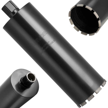 Core Drill Bit, 5 inch Diameter, 14 inch Drilling Depth, 1-1/4 in-7 Internal Thread, High-Precision Welding Technology, Wet Diamond Core Bit for Reinforced Concrete, Red Bricks, and Masonry