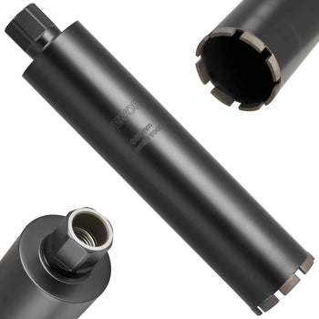 Core Drill Bit, 3-1/2 inch Diameter, 14 inch Drilling Depth, 1-1/4 in-7 Internal Thread, High-Precision Welding Technology, Wet Diamond Core Bit for Reinforced Concrete, Bricks, and Masonry