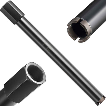 Core Drill Bit, 1-1/2 inch Diameter, 14 inch Drilling Depth, 1-1/4 in-7 Internal Thread, High-Precision Welding Technology, Wet Diamond Core Bit for Reinforced Concrete, Bricks, and Masonry