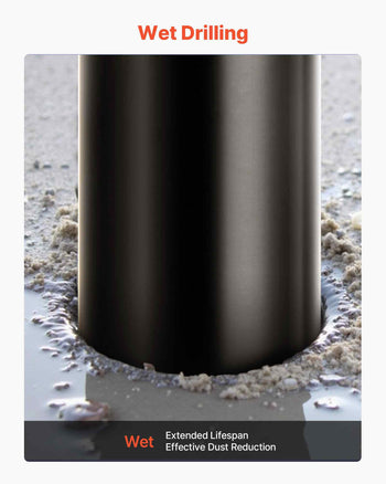 Core Drill Bit, 4 inch Diameter, 14 inch Drilling Depth, 1-1/4 in-7 Internal Thread, High-Precision Welding Technology, Wet Diamond Core Bit for Reinforced Concrete, Red Bricks, and Masonry