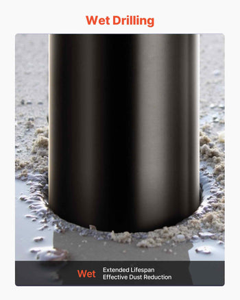 Core Drill Bit, 8 inch Diameter, 14 inch Drilling Depth, 1-1/4 in-7 Internal Thread, High-Precision Welding Technology, Wet Diamond Core Bit for Reinforced Concrete, Red Bricks, and Masonry
