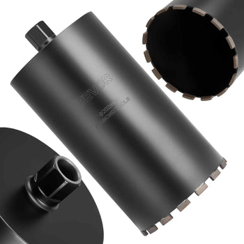 Core Drill Bit, 8 inch Diameter, 14 inch Drilling Depth, 1-1/4 in-7 Internal Thread, High-Precision Welding Technology, Wet Diamond Core Bit for Reinforced Concrete, Red Bricks, and Masonry
