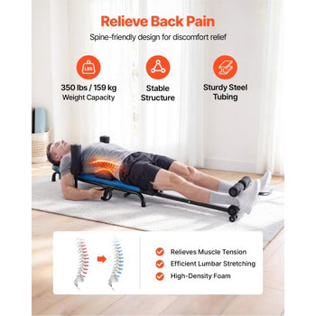 Inversion Table, 350 lbs Capacity Heavy Duty Back Inverter Stretcher, Inverted Table with Stable Structure, Adjustable Armrests, Decompression Tables for Shoulders, Neck, Back, Knees