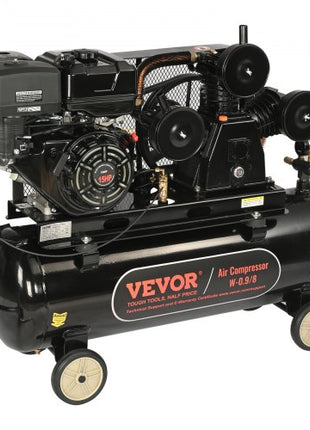15HP Gas Powered Air Compressor, 30 Gallon Horizontal Air Compressor Tank, 33CFM@115PSI Gas Driven Piston Pump Air Compressed System with 115PSI Max Pressure for Construction Sites Workshop