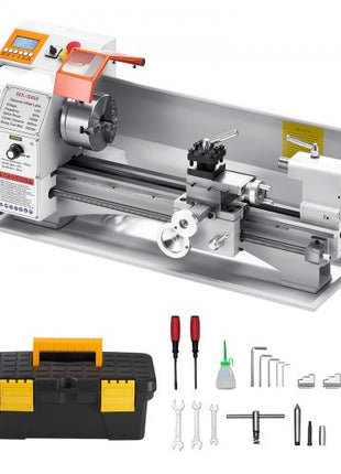 Metal Lathe Machine, 8.7 x 18 in, Precision Bench Power Metal Lathe, Automatic Feed, 0-2500 RPM Variable Speed, 1250W Brushless Motor, for Processing Precision Parts Soft Metals Wood Plastics