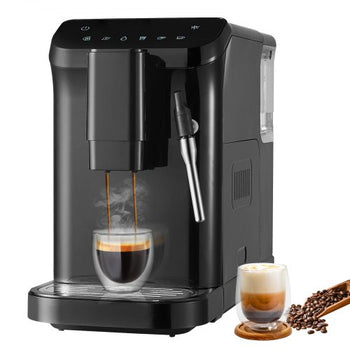 Automatic Espresso Machine, 20 Bar Auto Coffee Machine with Frother Steam Wand, Built-In Grinder and 15-Level Grinding Settings, Professional Espresso Coffee Maker with 1.5L Water Tank