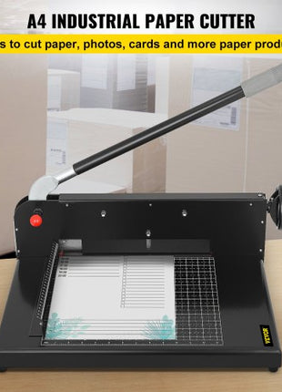 Paper Cutter 12Inch A4 Commercial Heavy Duty Paper Cutter 300 Sheets 45HRC Hardness Stack Cutter Metal Base Desktop Stack Cutter for Home Office (A4)