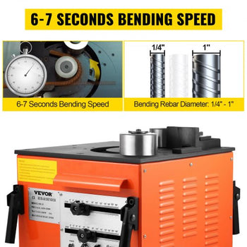 Rebar Bender 1 inch 25 mm Rebar Bending Bender Rebar Grade 60 Electric Rebar Bender Heavy Duty with Foot Pedal for Bending Steel Rope (1 inch Rebar Bender)