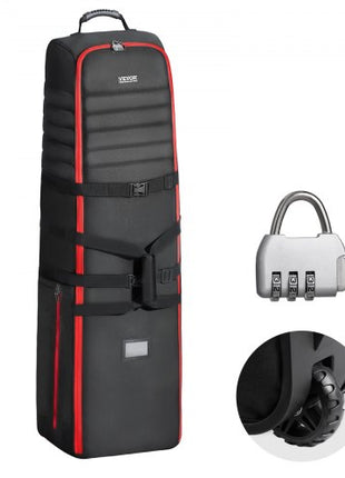 Golf Travel Bag, Outdoors Soft-Sided Golf Travel Cover Case, Heavy Duty 1000D Nylon Wear-Resistant, Padded Golf Luggage Case Cover with Wheels, Foldable Golf Club Storage Bag for Airlines