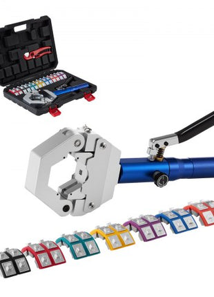 Hydraulic Hose Crimper, Hydra-Krimp AC Hose Crimper Kit with 7 Dies Snap-On, Integral Manual Hydraulic A/C Hoses Crimping Tool for Automotive & Air Conditioning Repair - with Carrying Case