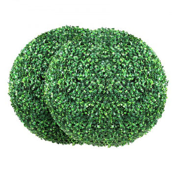 Artificial Topiaries Boxwood Trees, 20 Tall (2 Pieces), Ball-Shape Faux Topiaries Plant, All-year Green Feaux Plant Decorative Balls for Backyard, Balcony,Garden, Wedding and Home Décor