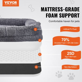 Human Dog Bed, 72" x48"x10" Giant Human Dog Bed for Adults and Pets, Human Size Dog Bed with Washable PV Velvet Cover, Egg Orthopedic Foam, Storage Pocket, for You and Pet, Grey