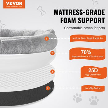 Human Dog Bed, 67.7"x35"x9.8" Human Dog Bed for Adult, Human Size Dog Bed with Washable Faux Rabbit Fur Cover, Egg Orthopedic Foam, Storage Pocket, Large Dog Bean Bed, Light Grey