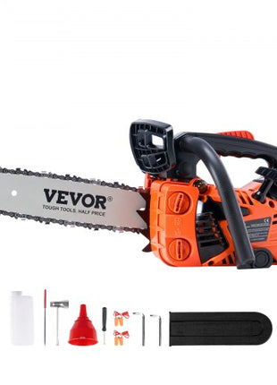 Gas Chainsaw, 25.4CC 12" 1.2HP, Gasoline Powered Chain Saw, Handheld Cordless Petrol Chainsaws for Tree Wood Branch Cutting, Tree Trimming, Land Clearing, Farm Garden Ranch Forest Cutting Use