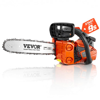 Gas Powered Chainsaw 12 Inch 25.4CC 1HP 2 Stroke Engine Gas Chainsaw, for Wood Cutting, Tree Trimming & Land Clearing, Throttle-Synced Choke, Power Chain Saw with Non-Slip Handle & Dual Tanks