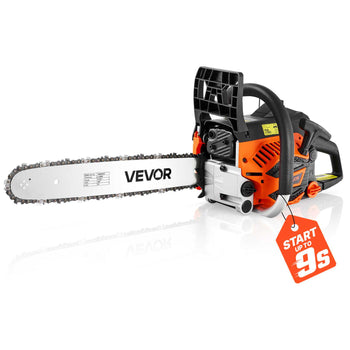 Gas Powered Chainsaw 16 Inch 40CC 1.75HP 2 Stroke Engine Gas Chainsaw, for Wood Cutting, Tree Trimming & Land Clearing, Throttle-Synced Choke, Power Chain Saw with Non-Slip Handle & Dual Tanks