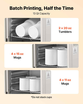 Sublimation Oven Machine, 13 Qt, Fits 20oz Tumblers, with 1 Heat Air Gun, 50 Shrink Films, 1 Tape and 2 Heat Gloves, Oven for Sublimation Blank Tumblers, Mugs, Bowls, Off-White